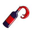 bottle of wine tasty splashing liquor vector image