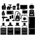 set of black icons household appliances vector image vector image