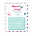 baby arrival card - with airplane vector image