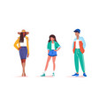 collection of stay various male and female poses vector image vector image