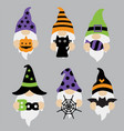 halloween gnomes cute gnome cartoon with pumpkin vector image