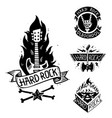 heavy rock music badge vintage label vector image