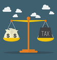 money and tax balance on the scale vector image