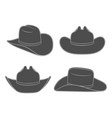 set of black and white cowboy hat vector image