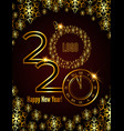 abstract golden poster 2020 happy new year vector image