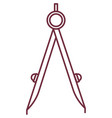 drawing compass line architect icon tool vector image