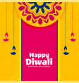 ethnic indian style happy diwali card banner vector image vector image