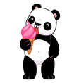panda with ice cream vector image