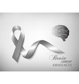 brain cancer awareness ribbon vector image vector image