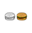 hand drawn cheeseburger vector image