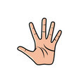 high five hand sign isolated on a white background vector image vector image