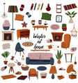 set isolated home interior elements vector image