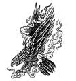 smoky eagle - black and white design vector image