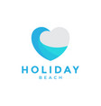 abstract love with wave logo design graphic vector image