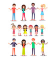 people united common idea holding hands standing vector image