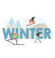 winter sport flat style design vector image
