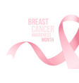 breast cancer awareness month banner or poster vector image