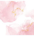 pastel pink alcohol ink background with gold vector image