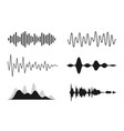 set sound waves analog and digital line vector image