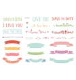 vintage hand drawn romantic set vector image