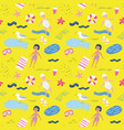 childish summer beach vacation seamless pattern vector image vector image