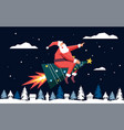 funny santa flat a christmas vector image