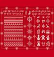 knitted font and xmas elements christmas vector image