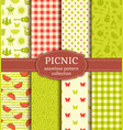summer picnic seamless patterns set vector image