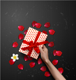 valentines card gift box vector image vector image