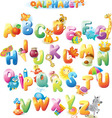 alphabet for kids with pictures vector image