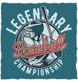 baseball t-shirt label design vector image