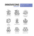 ecology - modern color single line icon set vector image