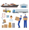 logistics decorative flat icons set vector image