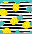 seamless background with pineapple on black vector image vector image