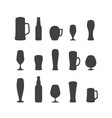 set of beer glasses and mugs icons vector image vector image