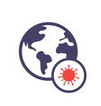 earth with virus world infection icon vector image vector image