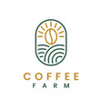 coffee farm line logo design vector image