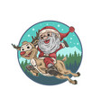 cute santa claus and deer vector image