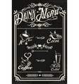 restaurant drink menu design with chalkboard vector image