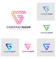 set of letter g v logo design creative g logo vector image