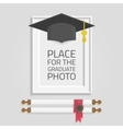 photo frame graduation hat vector image