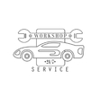 repair workshop black and white label design vector image vector image