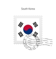 south korea flag postage stamp vector image