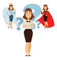 woman choice between good and behavior people vector image