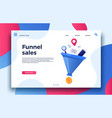 funnel sales landing page business marketing vector image vector image