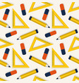 seamless background with stationery pattern vector image vector image