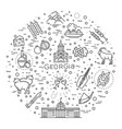 set of georgian style icons in flat vector image