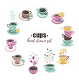 tea cups collection vector image