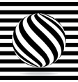 abstract globe from black and white stripes vector image