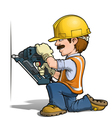 construction workers nailling vector image vector image